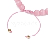 2Pcs Cat Eye Beads Braided Bead Bracelets for Mother and Child BJEW-TA00619-5