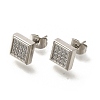 304 Stainless Steel Micro Pave Clear Cubic Zirconia Stud Earrings EJEW-H018-03P-04-2