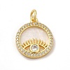 Rack Plating Brass & Cubic Zirconia Pendants KK-G459-05G-1