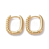 Half Spiral Rectangle Brass Hoop Earrings for Women EJEW-B056-18G-1