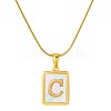 Stainless Steel Snake Bone Chain Alphabet Necklace with Shell Pendant WD3660-3-1