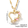 Brass Clear Cubic Zirconia Heart Necklaces CH4119-1-2