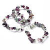 Unisex Chip Natural Fluorite Beaded Stretch Bracelets BJEW-S143-14-7