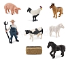 Plastic Animal & Farmer Model Ornaments Set PW-WG14810-02-1