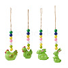 Crafans 4Pcs 4 Style Easter Theme Plastic Hen & Rabbit Pendant Decorations HJEW-CF0001-16B-8