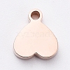 Vacuum Plating 304 Stainless Steel Stamping Blank Tag Charms STAS-G215-13RG-2