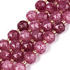 Ombre Effect Dyed Transparent Crackle Glass Beads Strands GLAA-Q111-10MM-04-2