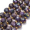 Electroplated Natural Druzy Geode Crystal Beads Strands G-F833-P01-10mm-02-2