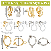 SUNNYCLUE 36Pcs 6 Styles 304 Stainless Steel Clip-on Earring Findings STAS-SC0008-33-2