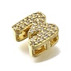 Brass Micro Pave Cubic Zirconia Letter Multi-Strand Links KK-D295-32G-13-2