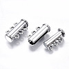 3-Strands Brass Magnetic Slide Lock Clasps X-KK-Q740-16P-2