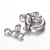 Anti-Tarnish Rhodium Plated 925 Sterling Silver Spring Clasp Sets STER-N014-32-2