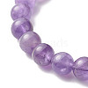 Reiki Crystal Natural Amethyst Beads Stretch Bracelets Set for Girl Women BJEW-JB06805-01-10