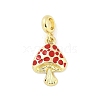 Brass Red Enamel Vegetable European Dangle Charms KK-Z090-06G-03-1