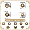 240Pcs 8 Styles Tibetan Style Alloy Flower Beads Caps FIND-SP0001-64-2