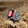 316L Stainless Steel & Cubic Zirconia Men's Vintage Carved Finger Rings FS-WG82D33-03-1