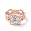 Crystal Rhinestone Rectangle Finger Ring RJEW-D120-02B-RG-2