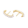 ABS Imitation Pearl Beaded C-shape Stud Earrings EJEW-P213-15G-2