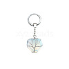 Tree of Life Wire Wrapped Heart Opalite Gemstone Pendant Keychain FIND-PW0017-03B-1