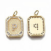 Brass Micro Pave Clear Cubic Zirconia Pendants KK-S356-234P-G-NF-2