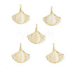 Rack Plating Brass Pave Cubic Zirconia with Cat Eye Pendants KK-G464-14LG-4