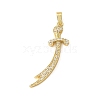 Brass Micro Pave Clear Cubic Zirconia Pendants KK-E804-15G-1