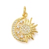 Rack Plating Brass Micro Pave Cubic Zirconia Pendants KK-S396-68G-1