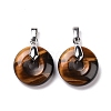 Natural Tiger Eye Pendants G-E059-01P-01-2