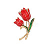 Tulip Alloy Enamel Brooches PW-WG4C3F1-01-5