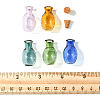 10Pcs 5 Colors Oval Glass Cork Bottles Ornament DJEW-FS0001-01-6