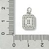 Rack Plating Brass Micro Pave Clear Cubic Zirconia Charms KK-G501-01D-P-3