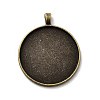 Vintage Tibetan Style Alloy Big Pendant Cabochon Settings X-TIBEP-M018-117AB-NF-1