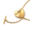 Titanium Steel Curved Bar Pendant Necklace with Heart Clasps NJEW-D054-05-5