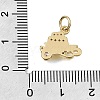 Brass Micro Pave Clear Cubic Zirconia Charms CU-CBAEEA8-30G-3