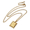 201 Stainless Steel Cable Chain Rectangle with Letter Pendant Necklaces NJEW-M070-01G-M-2