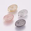 Brass Micro Pave Cubic Zirconia Beads KK-P116-21-1