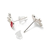 Christmas Theme Brass Stud Earrings LS-EJEW-D062-01I-S-2