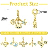 5Pcs 5 Styles Brass Pave Cubic Zirconia European Dangle Charms KK-CJ0004-01-2