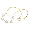 Rack Plating Brass & ABS Plastic Pearl Round Beads Bib Necklaces for Women NJEW-C059-03G-1