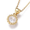Brass Micro Pave Clear Cubic Zirconia Pendant Necklaces NJEW-R256-09-3
