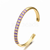 Brass Micro Pave Clear Cubic Zirconia Cuff Bangles BJEW-N302-005D-NF-3