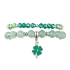 2Pcs 2 Style Natural Green Aventurine & Glass Beaded Stretch Bracelets Set BJEW-TA00318-1