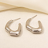 Irregular C Shape Stainless Steel Hoop Earrings for Women NX3649-5-1