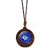 Wooden Glass Pendant Necklace PW-WGCA862-05-1