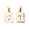 Ion Plating(IP) 304 Stainless Steel Pave Shell Pendants X-STAS-G327-01G-T-1