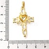 Brass Pave Clear Cubic Zirconia Pendants KK-M101-05G-01-3