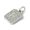 Rack Plating Brass Micro Pave Clear Cubic Zirconia Charms KK-G501-01F-P-2