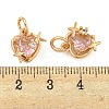 Rack Plating Brass Micro Pave Clear Cubic Zirconia Charms KK-F089-11G-3