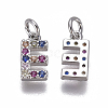 Brass Micro Pave Cubic Zirconia Charms ZIRC-L070-38E-P-2