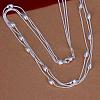 Popular Silver Color Plated Brass 3-strand Snake Chain Necklaces NJEW-BB12850-3